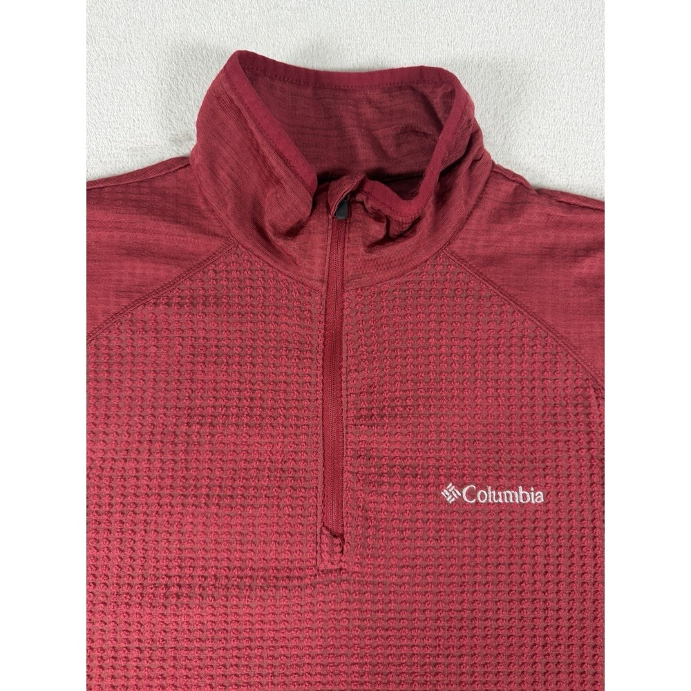 Columbia Sportswear Omni-Wick Quarter Zip Pullover Men's Medium Red Performance